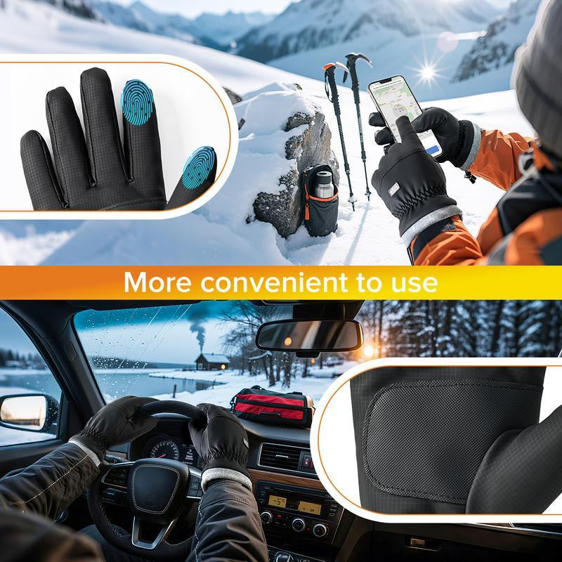 Christmas New Year Winter Waterproof Ski Snow Warm Gloves for Women Men Windproof Cold Weather Thermal with Touchscreen Fingers for Running Driving Cycling Hiking Biking Outdoor Sports Daily Work Gauntlet Gloves New Year Gift Tiktok Arp Gloves for Snow