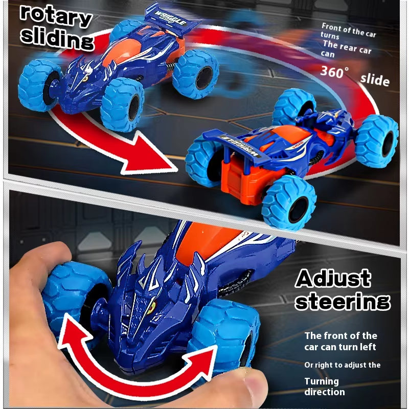 Fun Pull Back Car Double-Side Vehicle Inertia Safety and Fall Resistance Shatter-Proof Model for Kids Boys Children'S Toys Car